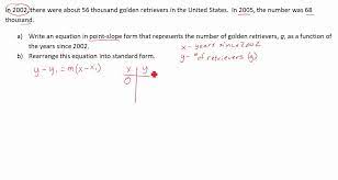 Math Writing A Point Slope Equation