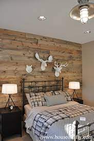 Wood Planked Headboard Wall Design Ideas