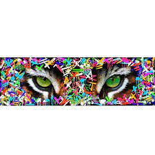 Graffiti Colorful Tiger Eye Canvas