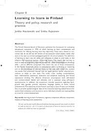 Pdf Learning To Learn In Finland Theory And Policy