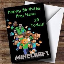 5 out of 5 stars. Personalized Minecraft Logo Black Children S Birthday Card Red Heart Print
