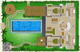 3d Floor Plan Bungalow Swimming Pool