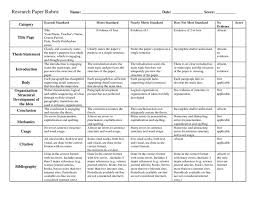 Research Paper Rubric Middle School   paper rubric a complete    