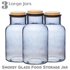 smokey glass storage jar with cork lid