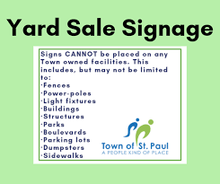 Yard Sale Signage Town Of St Paul