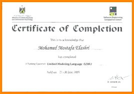 Summer Training Completion Certificate Sample Best Of