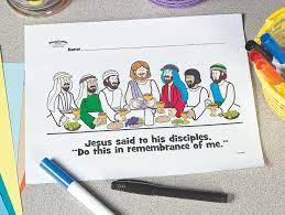 Exodus 12 bible lesson title: Last Supper Free Printable Coloring Page Fun365