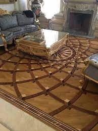 wood floor medallions herringbone