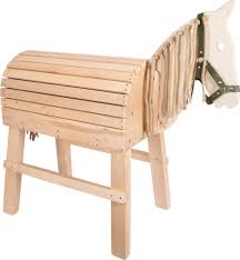wooden riding horse from the garden