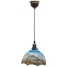 Art Deco Ceiling Lamp With Glass Shade