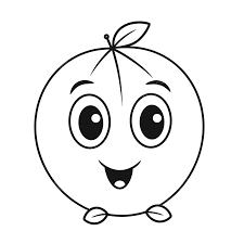 orange coloring pages on white