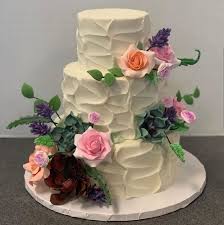 2 tier wedding cake cascading flowers. Wedding Cake Photos Starry Night Bakery