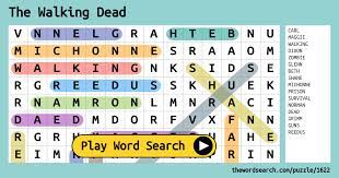 the walking dead word search