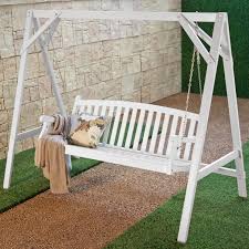 Wood Porch Swing Stand White Porch