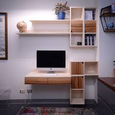 Floating Desk With Cabinets And Shelves