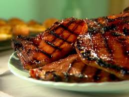 grilled smoked pork chops with sweet