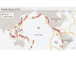Kawasan ini berbentuk seperti ladam kuda dan merangkumi wilayah sepanjang 40,000 km. Lingkaran Api Pasifik
