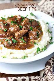 slow cooker beef tips with gravy let