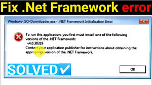 solved how to fix net framework error