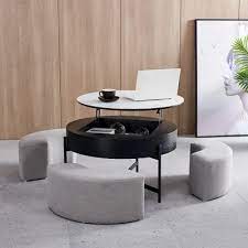 Modern Round Lift Top Coffee Table With