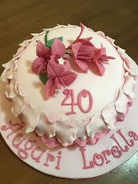 Elegantissima torta per compleanno di 18 anni, con crema al cioccolato e decorata con panna rosa e fiorellini. Bouganville Cake Torta Con Bouganville
