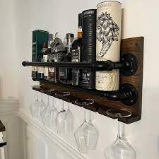 Wine Rack Shelves Reclaimed Wood Wall