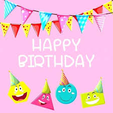 Birthday Card Template Photoshop Happy With Different Shapes Free