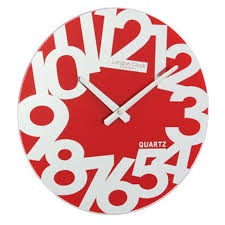 Funky Mirror Red Wall Clock Front