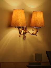 Double Wall Sconce In Brocade Shades