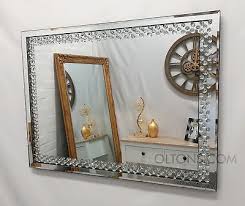 Floating Crystal Rectangle Wall Mirror