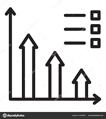 Bar Chart Analysis Line Icon Growth Chart Stock Vector
