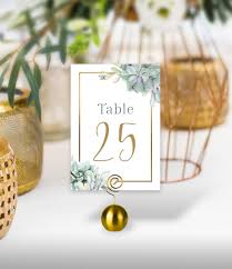 Succulent Table Numbers Wedding Table Name For Gold