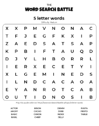 5 letter words word search play