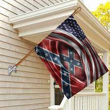 half american flag half confederate