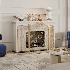 Panel Foldable Scroll Fireplace Screen