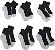 Jefferies Socks Little Boys Seamless Sport Quarter Half Cushion Socks Pack Of 6 Black Grey 6 7 5 Sock Size 6 11 Shoe Size
