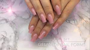 full set of gel nails with nail forms