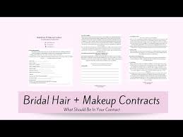 bridal hair and makeup contracts what