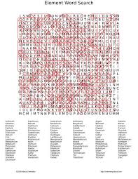 chemistry elements word search puzzles