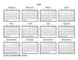 Download printable yearly calendar 2022. Download 2022 Printable Calendars