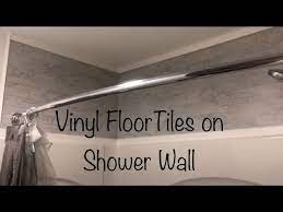 vinyl floor tile on shower wall please
