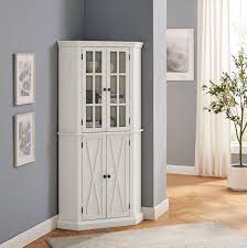 white enclosed corner cabinet walmart