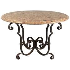 French Art Deco Wrought Iron Marble Top