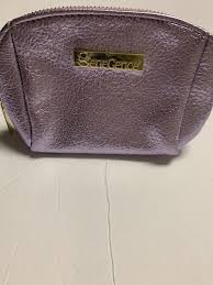 metallic pink lavender makeup bag