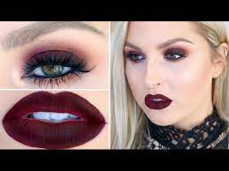 burgundy eye lip makeup