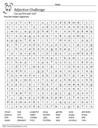 Wordsearch For Adjectives Adjective Worksheet English