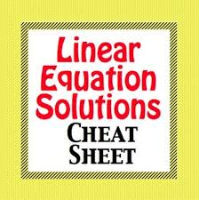 linear equation solutions cheat sheet