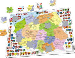 Click on the image to increase! K97 Poland Political Map Maps Of Countries Puzzles Larsen Puzzles