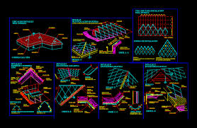 gable roof detail in autocad cad library