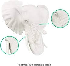 Mini White Faux Elephant Head Wall